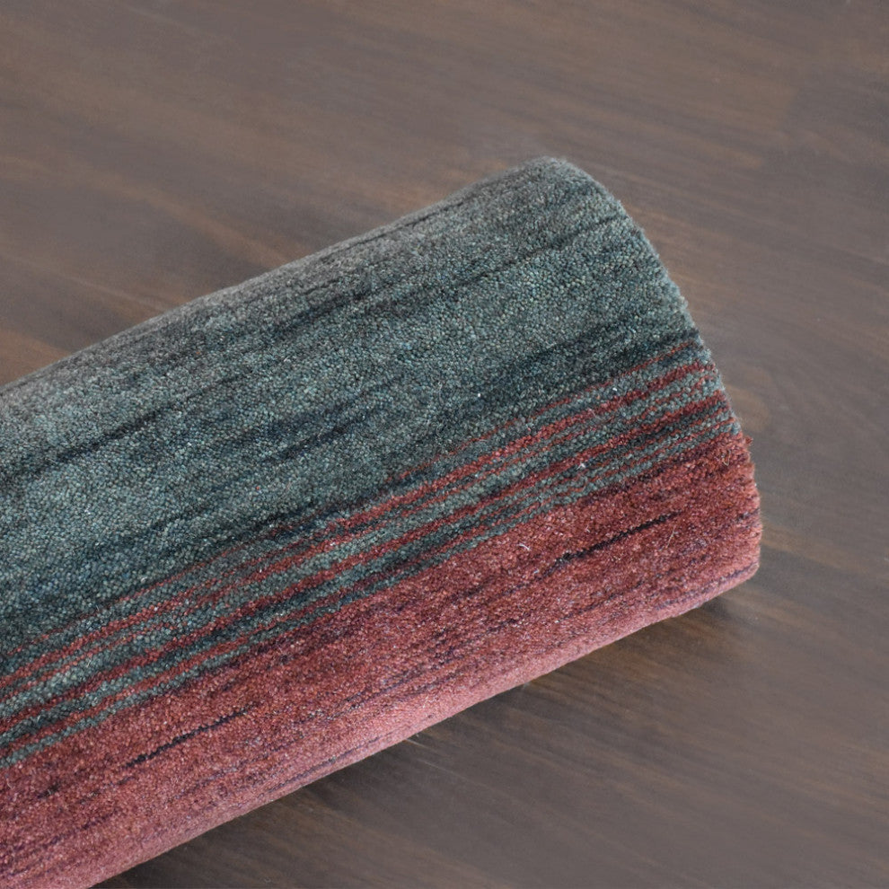 HAND KNOTTED LOOM WOOL ECO - FRIENDLY AREA RUGS - Multicolor,Contemporary