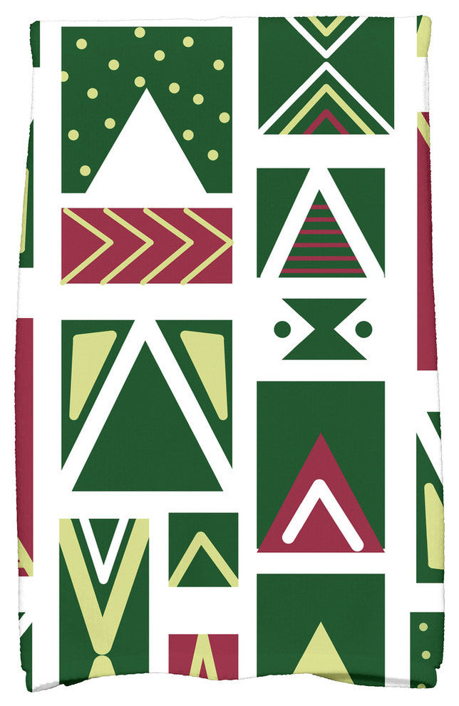 Merry Susan Decorative Holiday Geometric Print Hand Towel, White