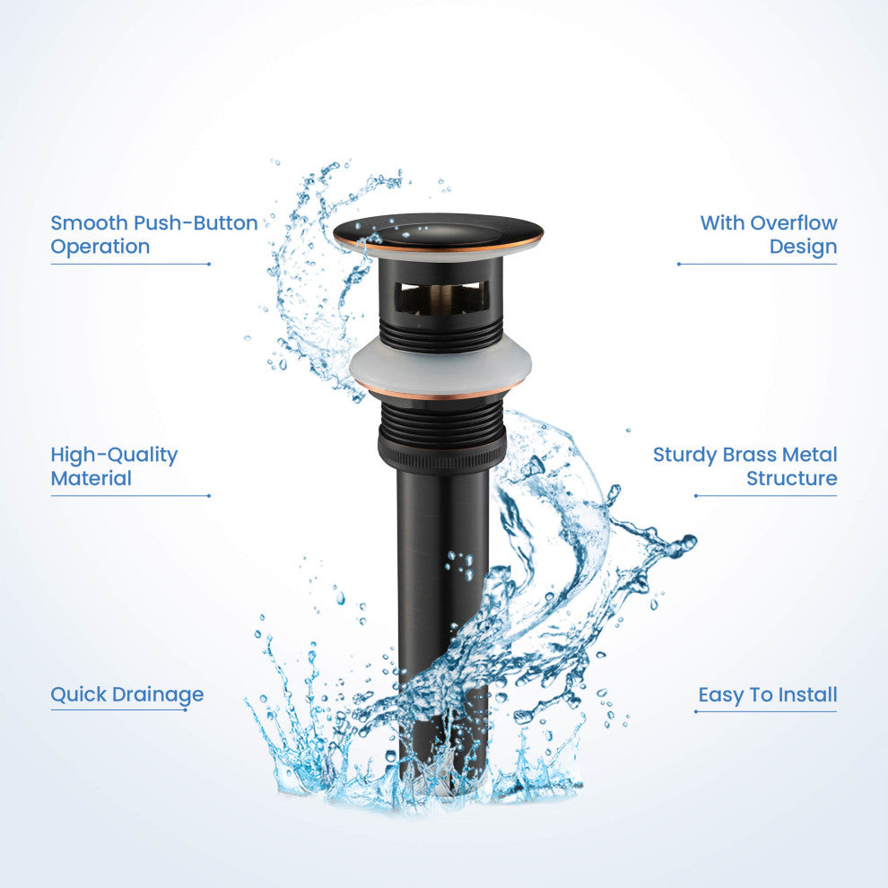 Pop-Up Drain Stopper with Overflow KPW100, Oil Rubbed Bronze