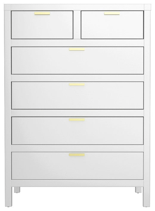 Carmel 6 Drawer Chest, White