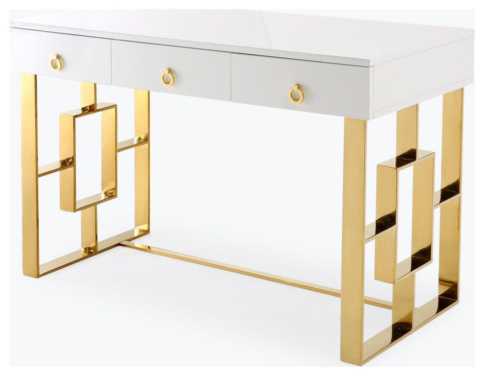 Audrey White Lacquer Desk