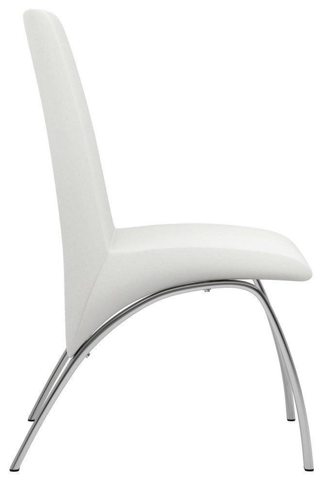 Furniture of America Duell White Faux Leather Dining Chair (Set of 2)