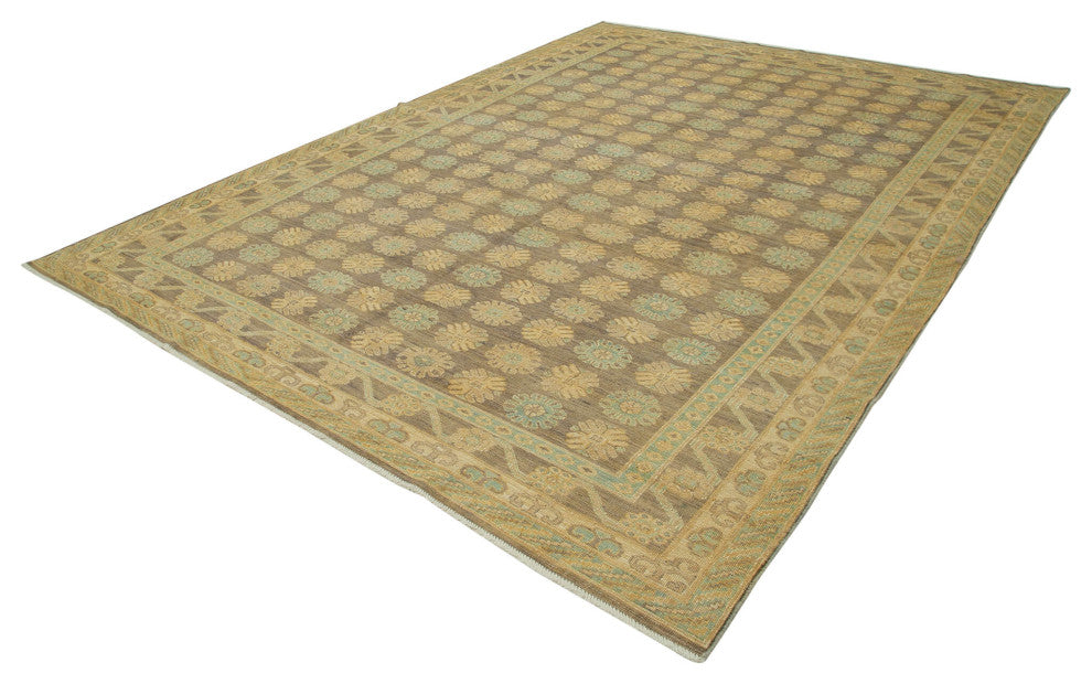 Rug N Carpet - Hand-Knotted Oriental 8' 10" x 11' 8" Unique Oushak Area Rug