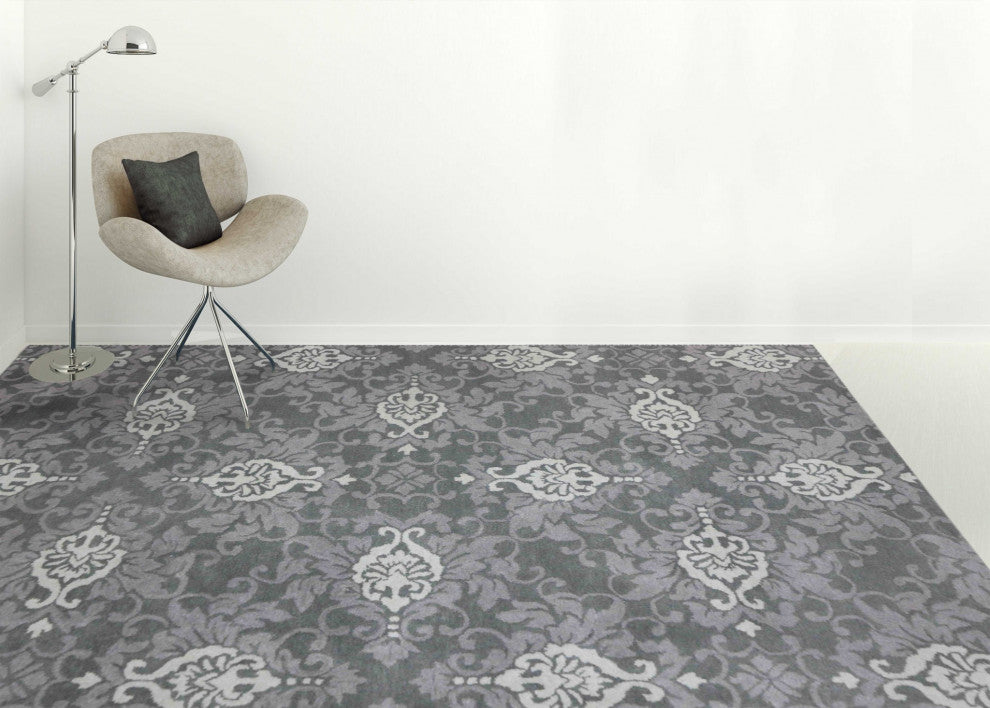 5" X8" X 0.5" Blue Wool Area Rug