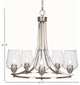 Paramount 5-Light Chandelier, Brushed Nickel, 5" Clear Bubble Glass