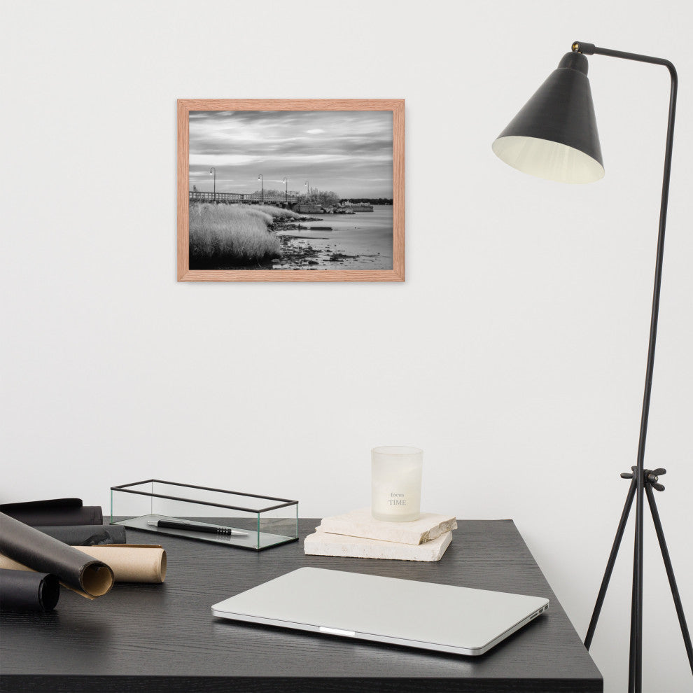 Historic New Castle 2 Coastal Landscape Framed Photo Paper Wall Art Prints, Red Oak, 11" X 14"