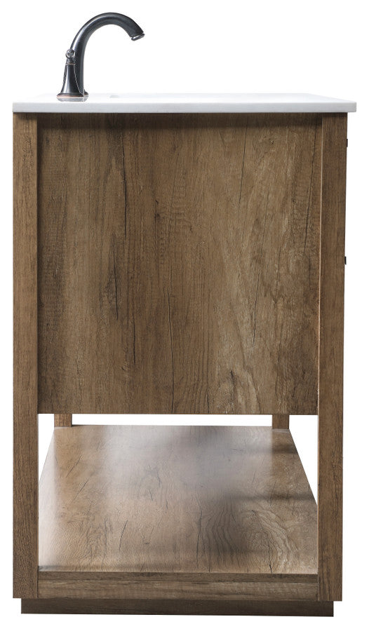 Louie 60" SIngle Bathroom Vanity, Natural Oak
