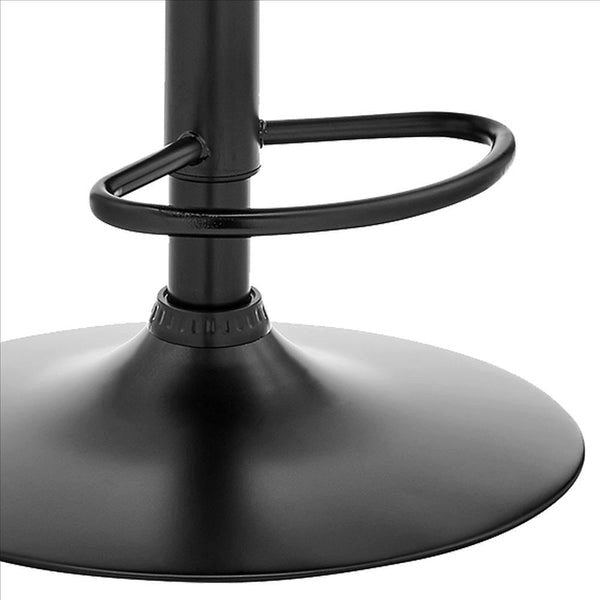 Benzara BM240739 21" Metal and Leatherette Swivel Bar Stool, Black