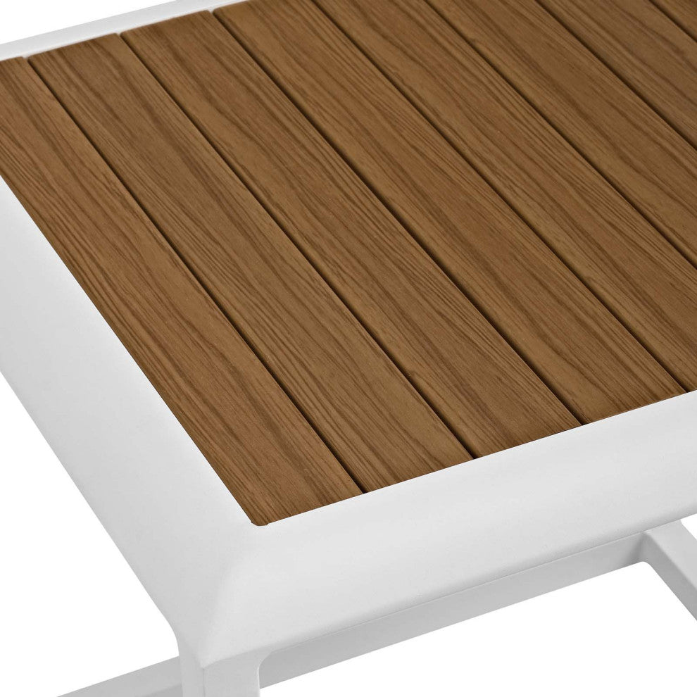 Stance Outdoor Patio Aluminum Side Table White Natural