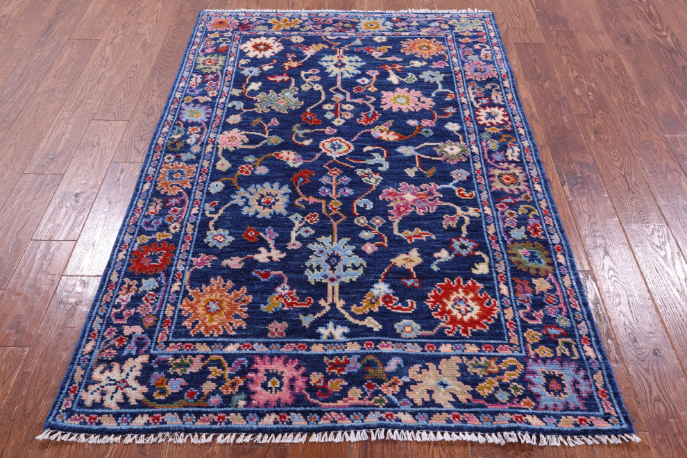 Turkish Oushak Hand Knotted Wool Rug 4' 1" X 6' 3" - Q15896