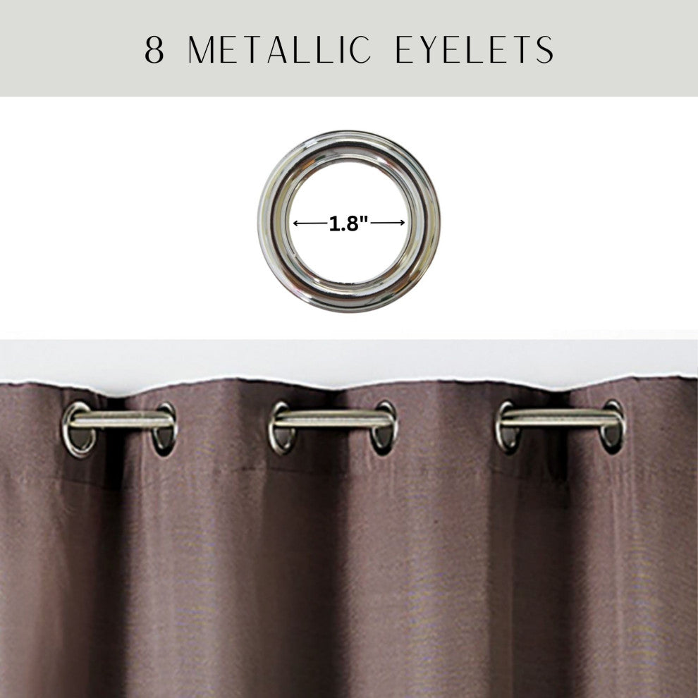 Window Curtain Panel - 100% Cotton, Light-Filtering Privacy Drapes, 95x55 Inches, Brown, 1 Panel