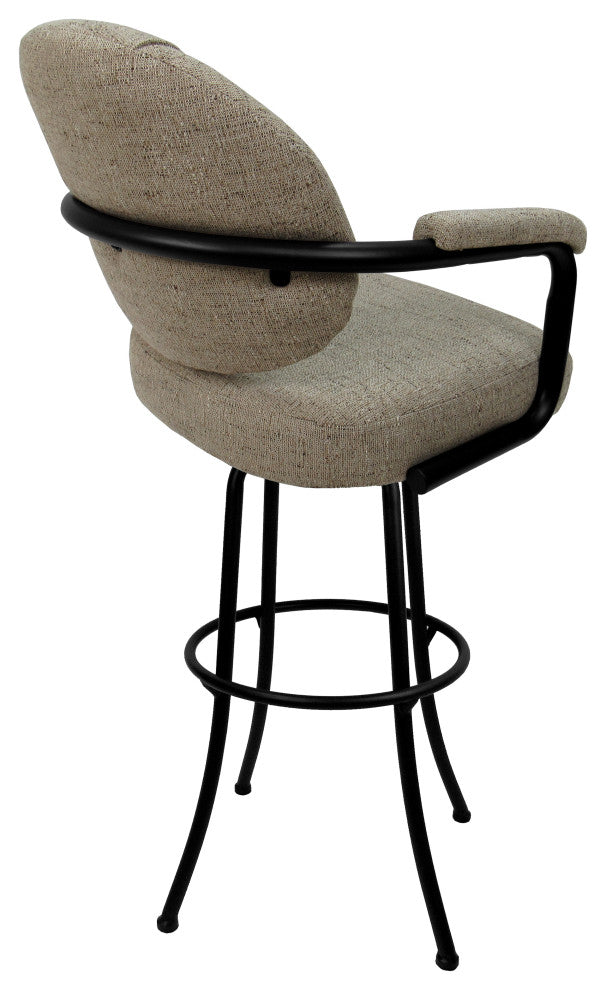 Swivel Counter 26", 30" or Extra Tall 34" Metal Bar Stool M-70, Hemsath Driftwood - Black, 26"