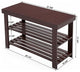 3-Tier Bamboo Wood Shoe Rack Bench Entryway Shoe Storage, Brown