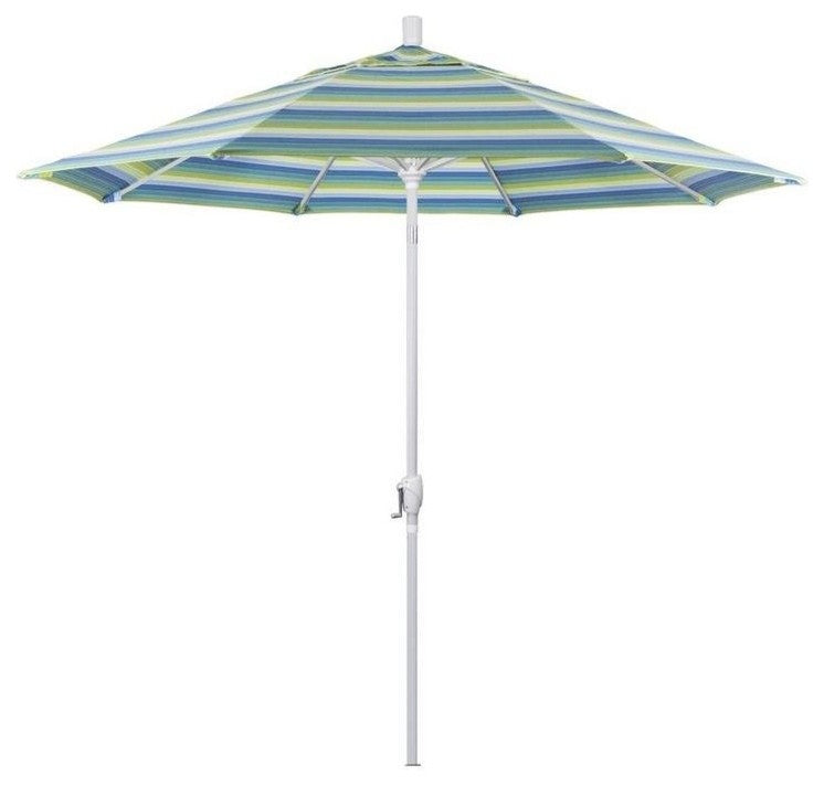 9' Aluminum Umbrella Push Tilt, Sunbrella, Seville Seaside