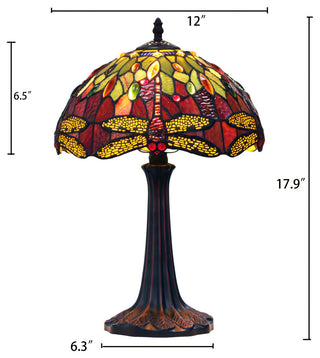 Empress Tiffany-Style Dark Bronze 1 Light Table Lamp 12" Shade