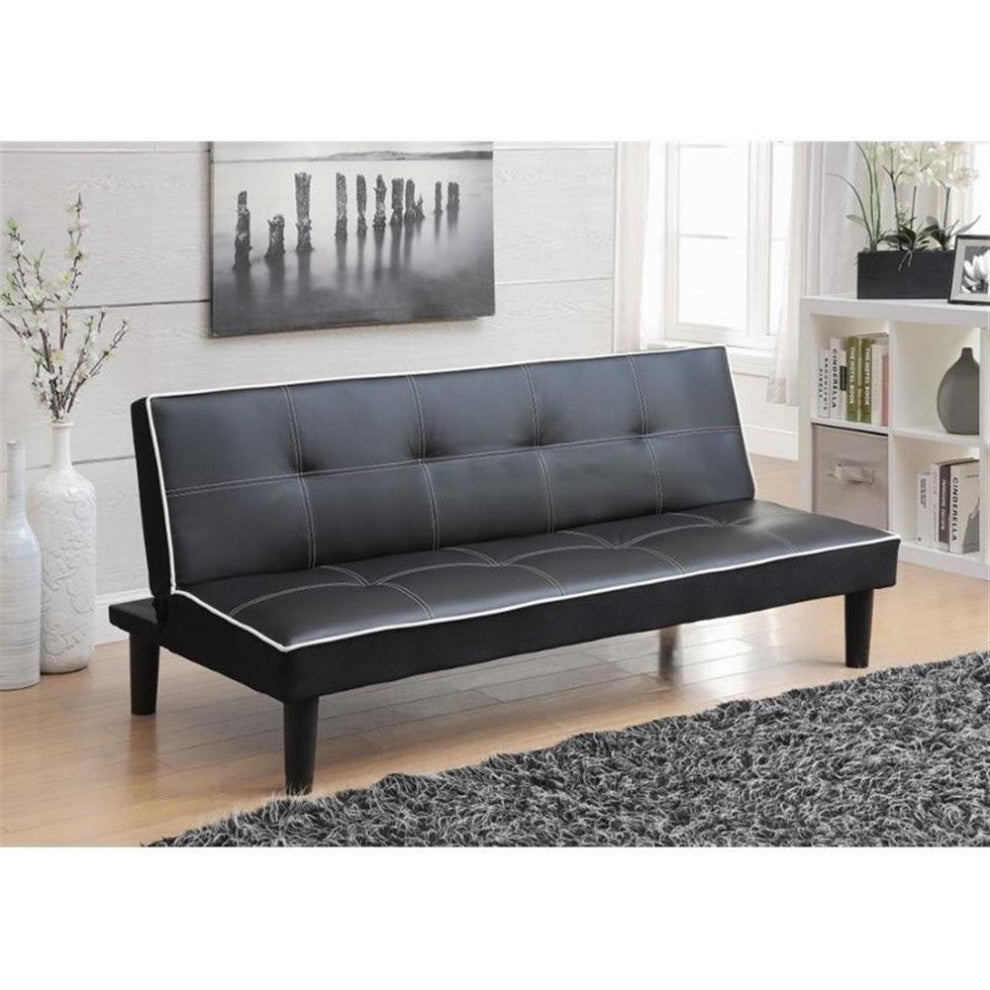 Upholstered Sofa Bed with Tufted, Black
