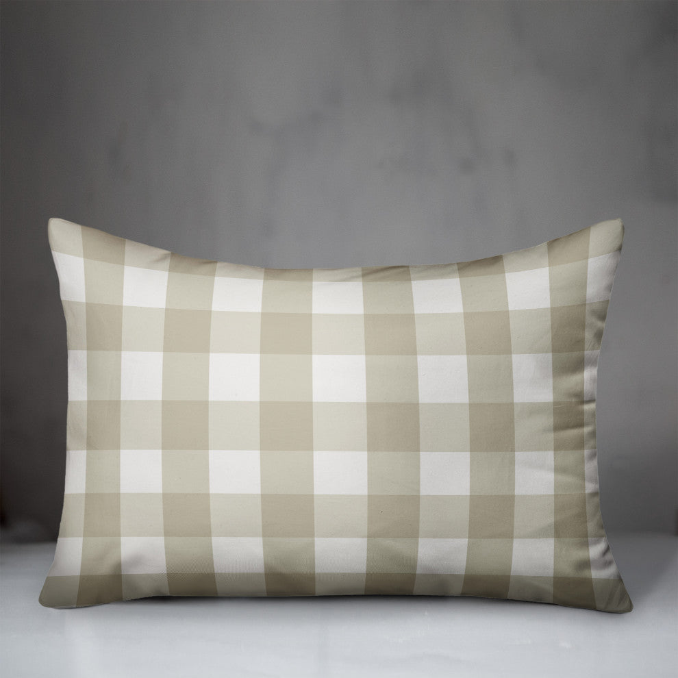 Tan Buffalo Check 14x20 Spun Poly Pillow