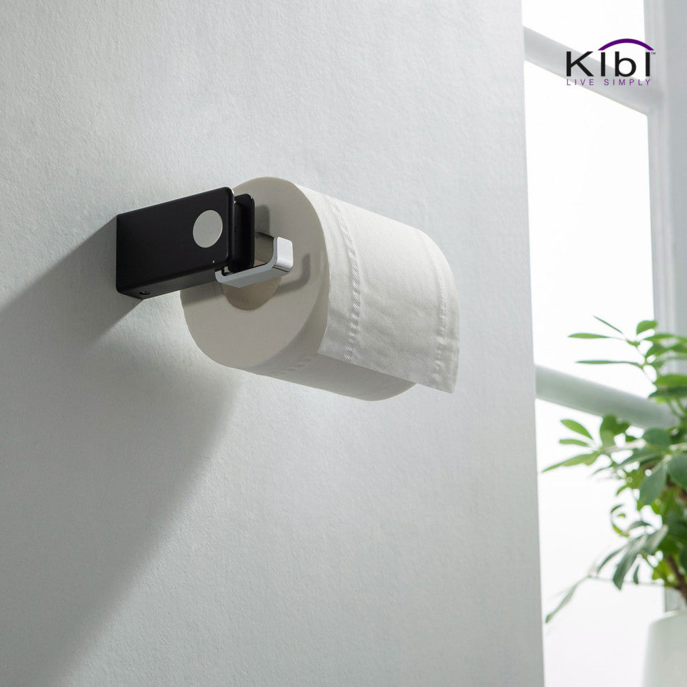 Artis Bathroom Hardware Accessory Tissue Holder With Hook, Chrome Black