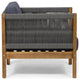 Charlotte Outdoor Acacia Wood and Rope Club Chair, Single