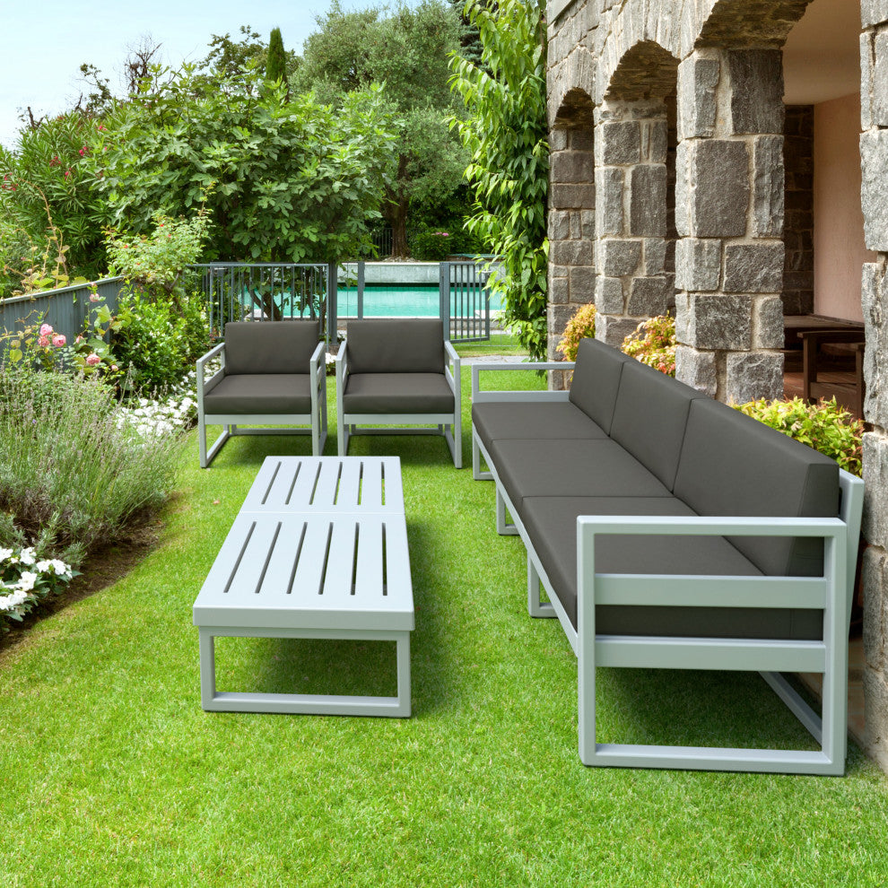 Mykonos Rectangle Lounge Table Silver