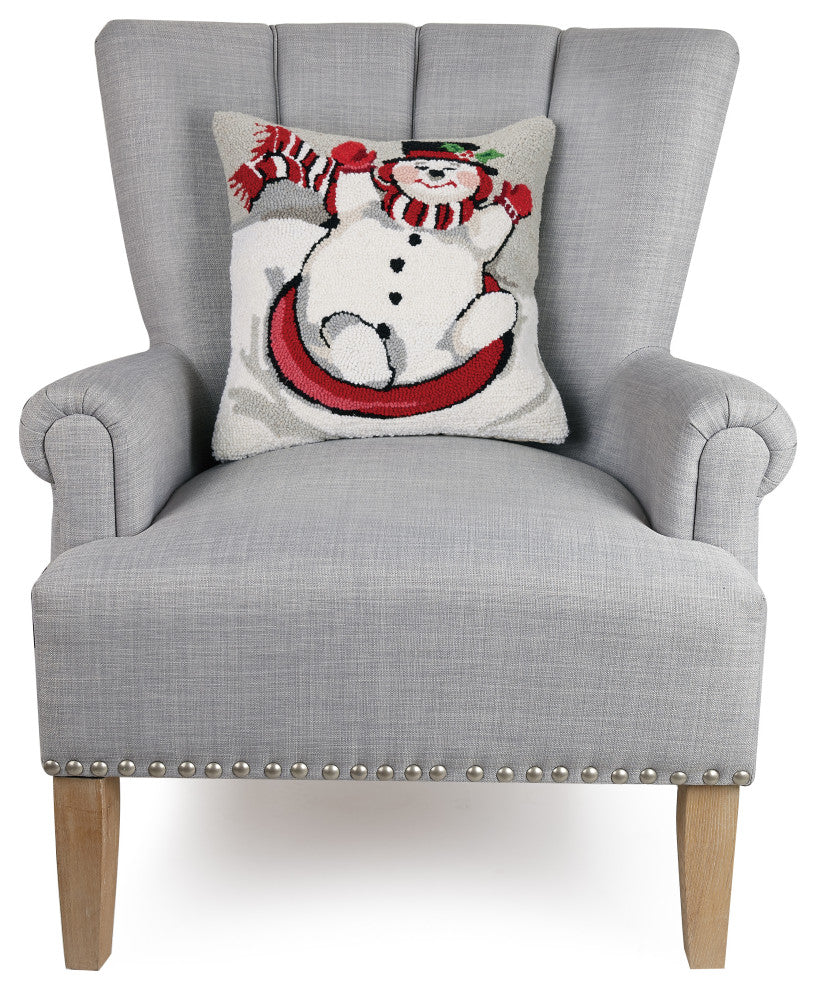 Sledding Snowman Hook Pillow