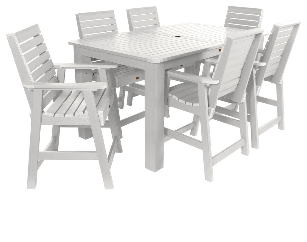 Weatherly 7-Piece Rectangle Counter-Height Dining Set, White