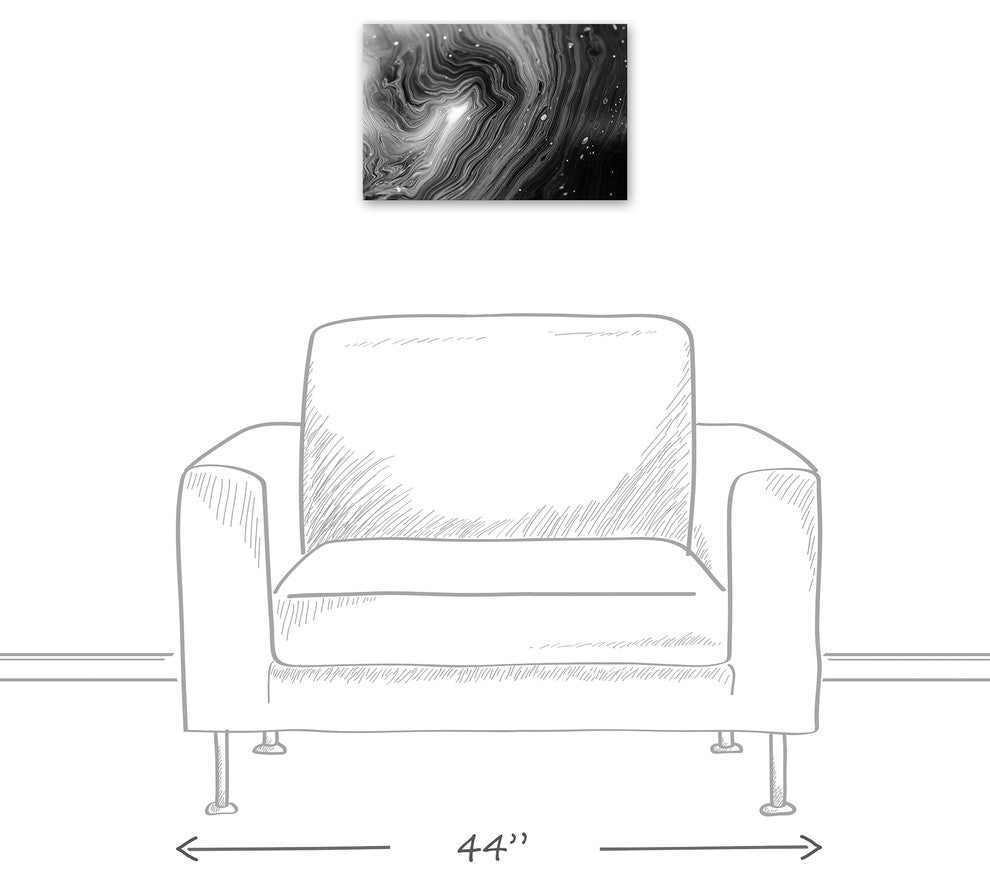 Black and White Galaxy Geode Print on Canvas