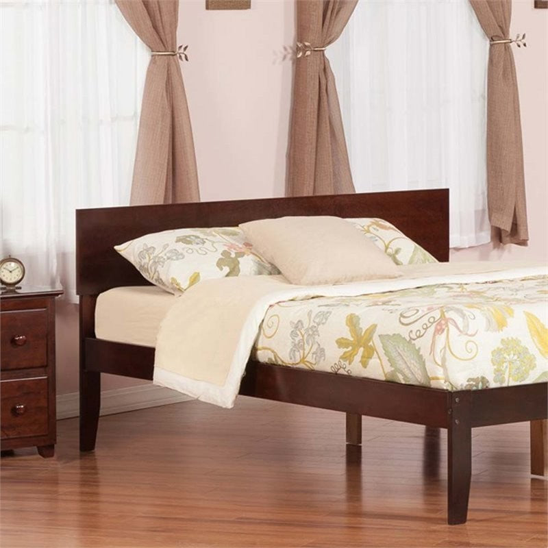 AFI Orlando Queen Wood Panel Headboard with USB Charger in Walnut
