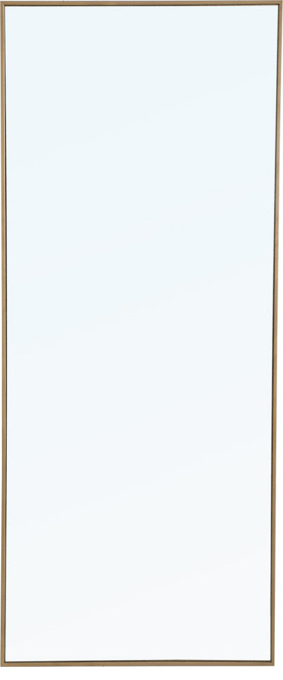 Metal Frame Rectangle Mirror 30" Brass