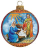 Hand Painted Scenic Glass Ornament Holy Family Ball