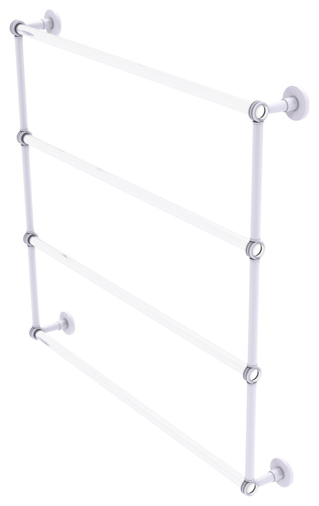 Clearview 4 Tier 36" Ladder Towel Bar with Dotted Accents, Matte White