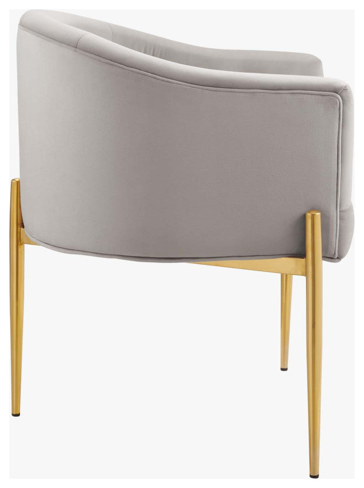 Savour Tufted Performance Velvet Accent Chairs Set of 2 Light Gray