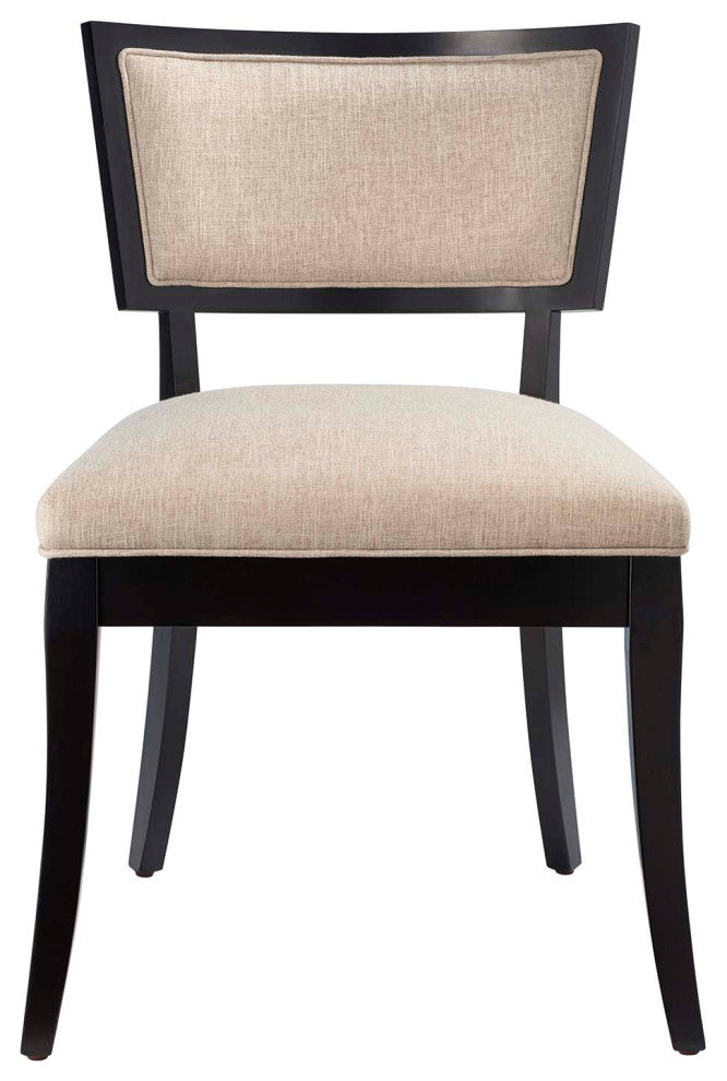 Pristine Upholstered Fabric Dining Chairs, Set of 2, Beige