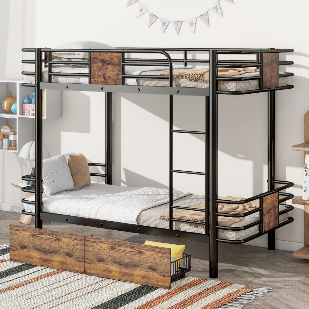 Gewnee Twin XL over Twin XL Metal Bunk Bed