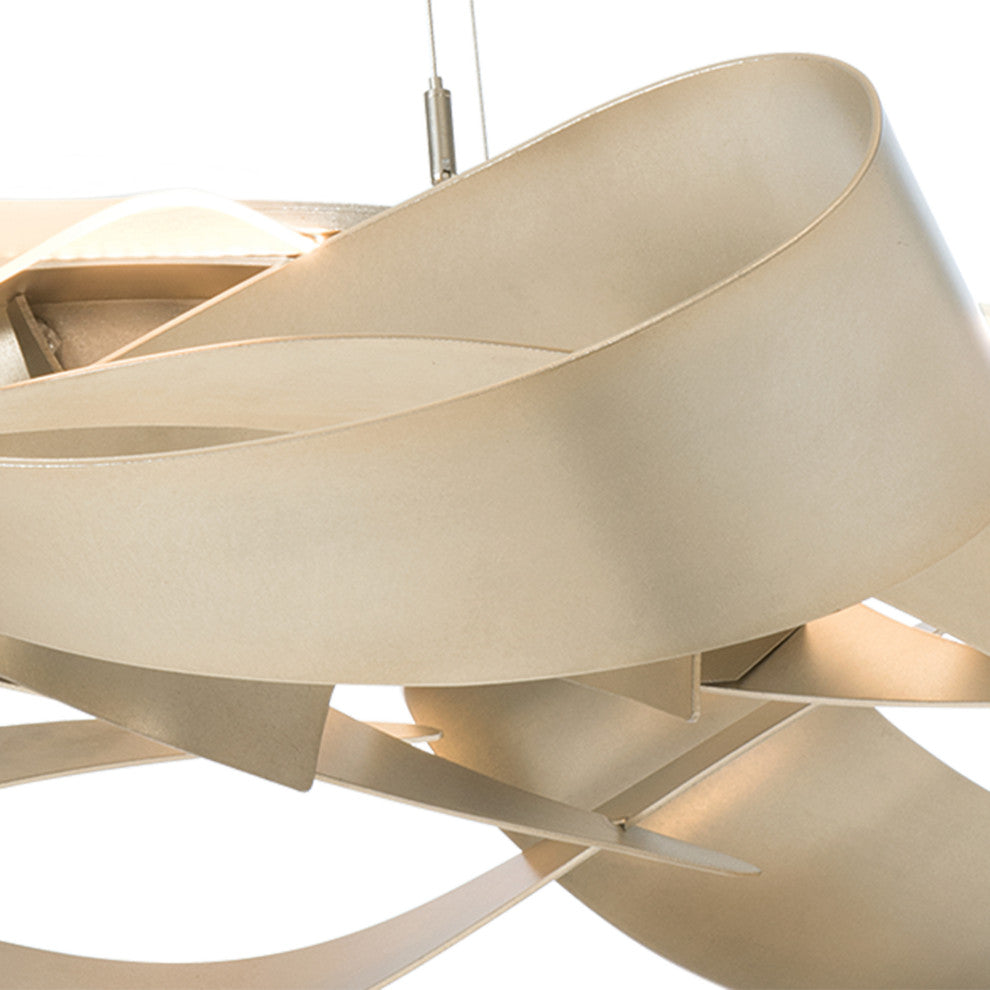 Flux Large LED Pendant, Soft Gold Finish, Standard Overall Height