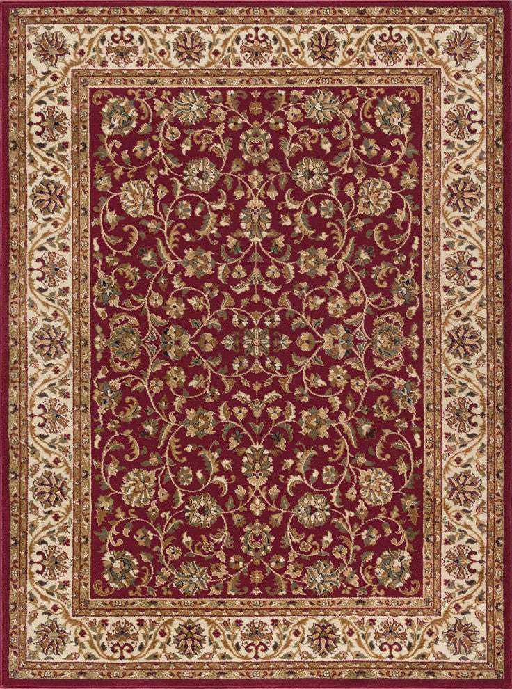 Ventura Transitional Oriental Red Rectangle Area Rug, 9'x12'