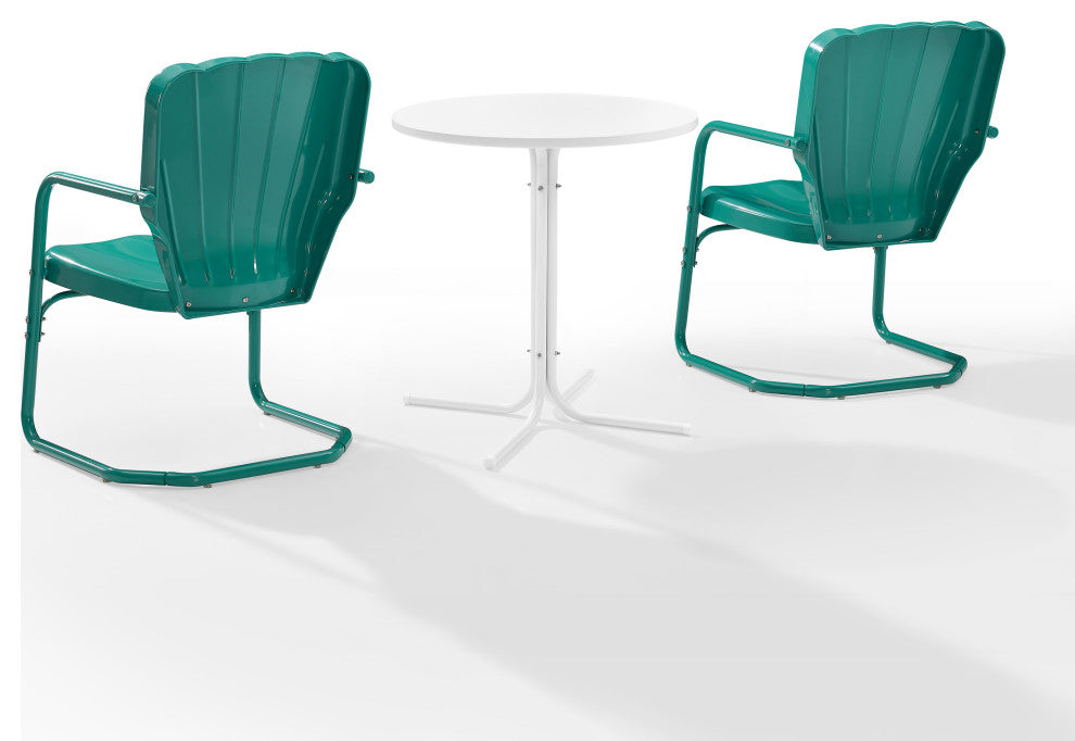 Ridgeland 3-Piece Outdoor Bistro Set, Turquoise Gloss