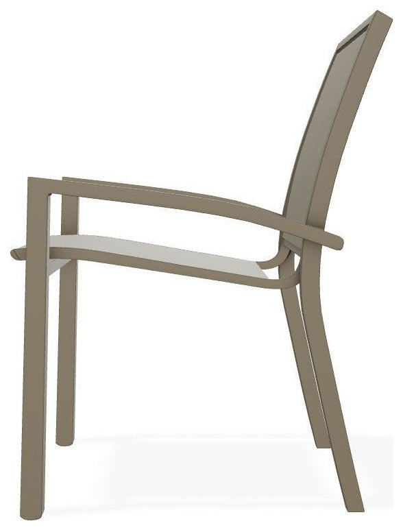 Kendall Sling Stackable Outdoor Dining Chair, Elevation Stone/Beachwood