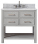 Avanity Brooks 37" Vanity With Carrera White Marble Top, Chilled Gray Finish
