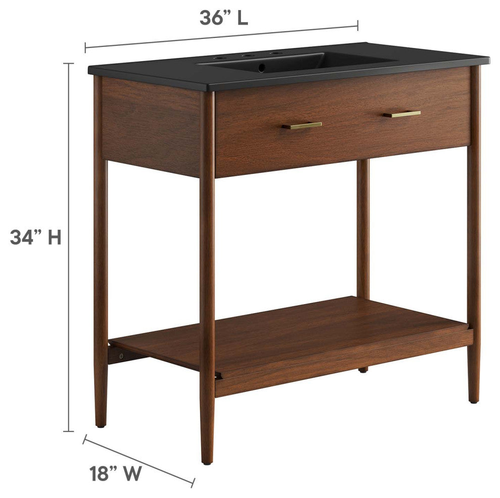 Zaire 36" Bathroom Vanity - Walnut Black