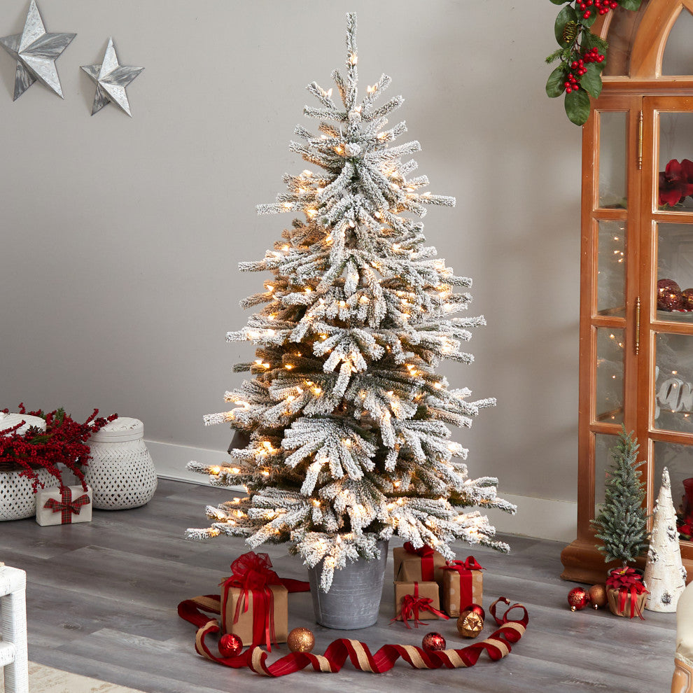 Nearly Natural T3038 6 Flocked Long Vermont Pine Artificial Christmas Tree