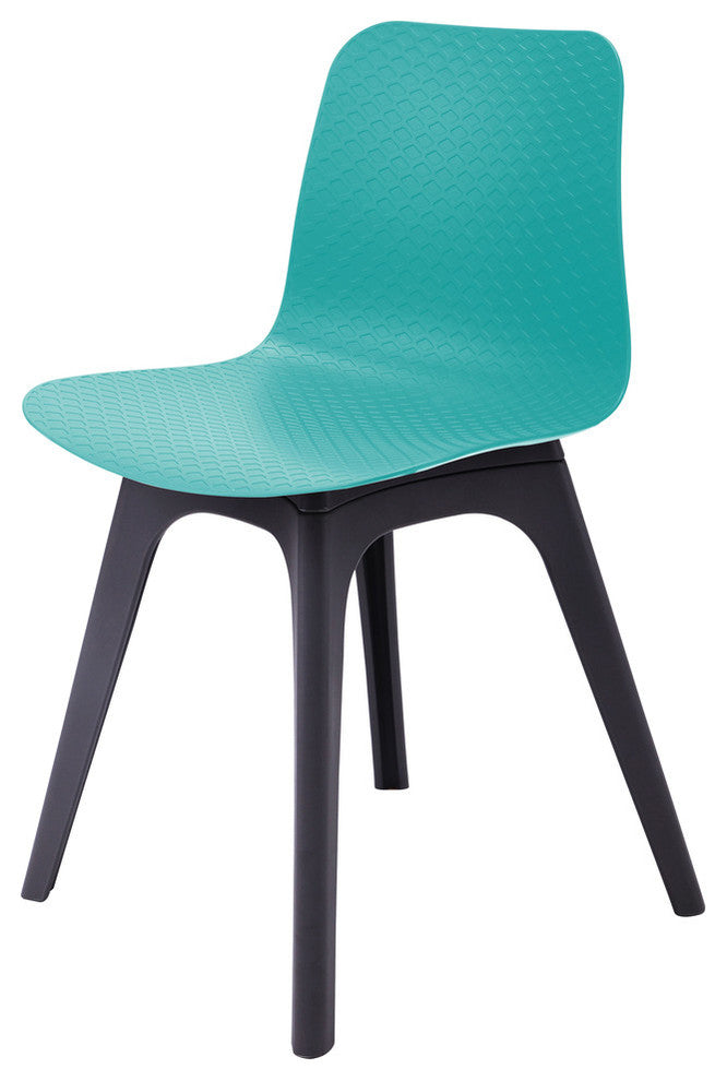 Hebe Series Shell Side Chairs Molded Seat With Leg, Set of 2, Turquoise