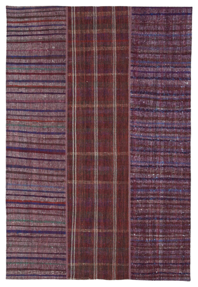 Rug N Carpet - Handmade Turkish 6' 9'' x 9' 10'' Unique Patchwork Kilim Rug