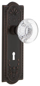 Nostalgic Warehouse Meadows Plate Mortise Round Clear Crystal Glass Knob
