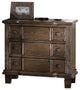 ACME Baudouin Bed, Beige and Weathered Oak, Nightstand