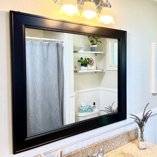 Porter Black Framed Mirror, 36"x54"