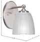 Capri 1-Light Wall Sconce, Brushed Nickel/Clear Ribbed