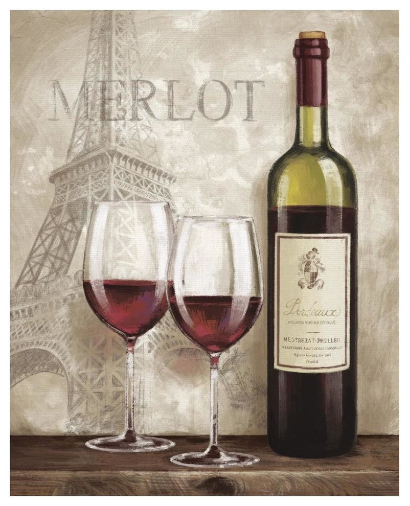 "Wine in Paris III" Digital Paper Print by Janelle Penner, 30"x37"