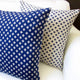 Geometric Crosshatch Indigo Blue Linen Reversible 20x20 Throw Pillow