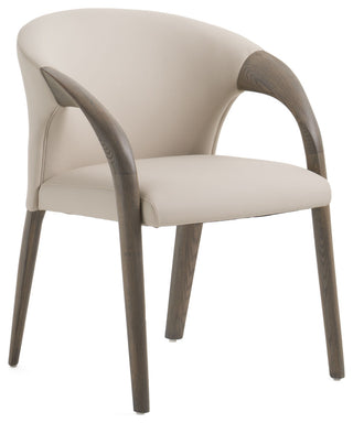 Modrest Wynetta Mid-Century Grey Vegan Leather + Grey Ash Dining Chair